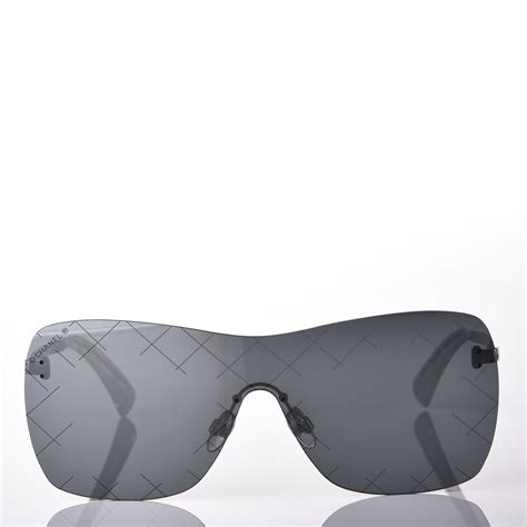 chanel shield runway sunglasses 4215|CHANEL Shield Runway Sunglasses 4215 Silver Blue .